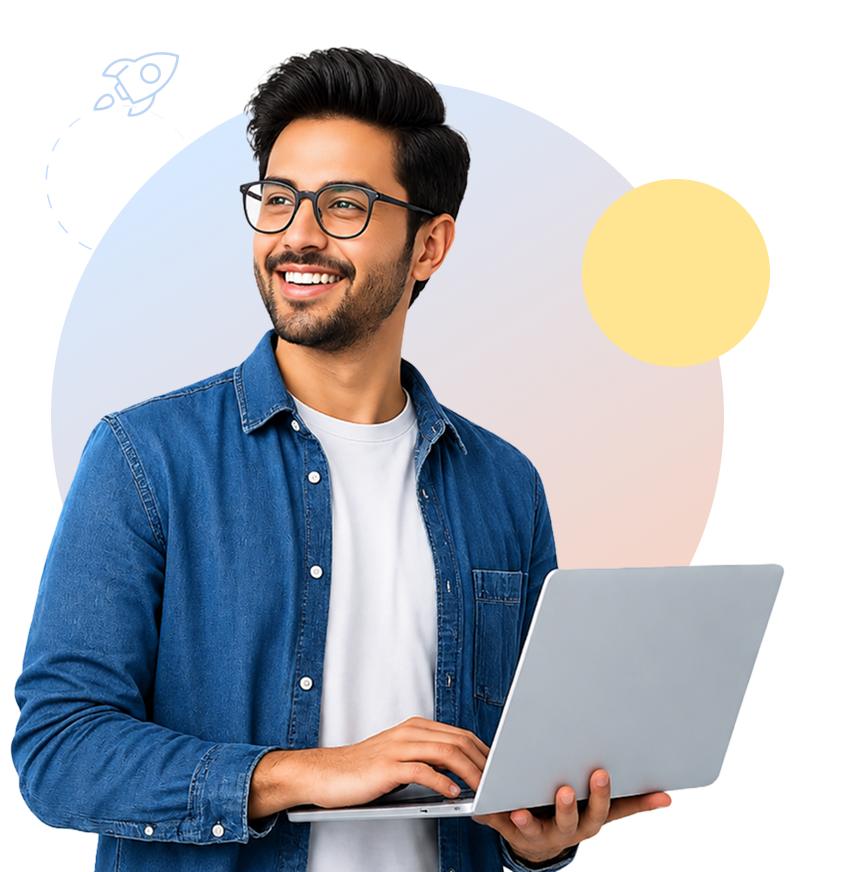 Professional with laptop